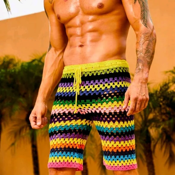 NEW ! KNITTED SHORTS BOHEMIAN - Picture 2 of 4